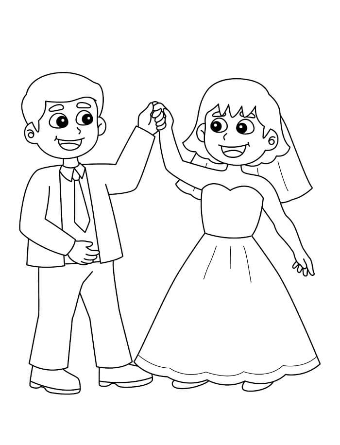 Matrimonio Gratuito per Bambini da colorare