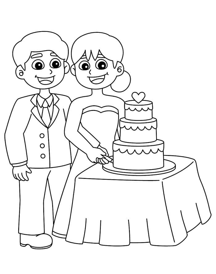 Matrimonio per Bambini di 1 Anno da colorare