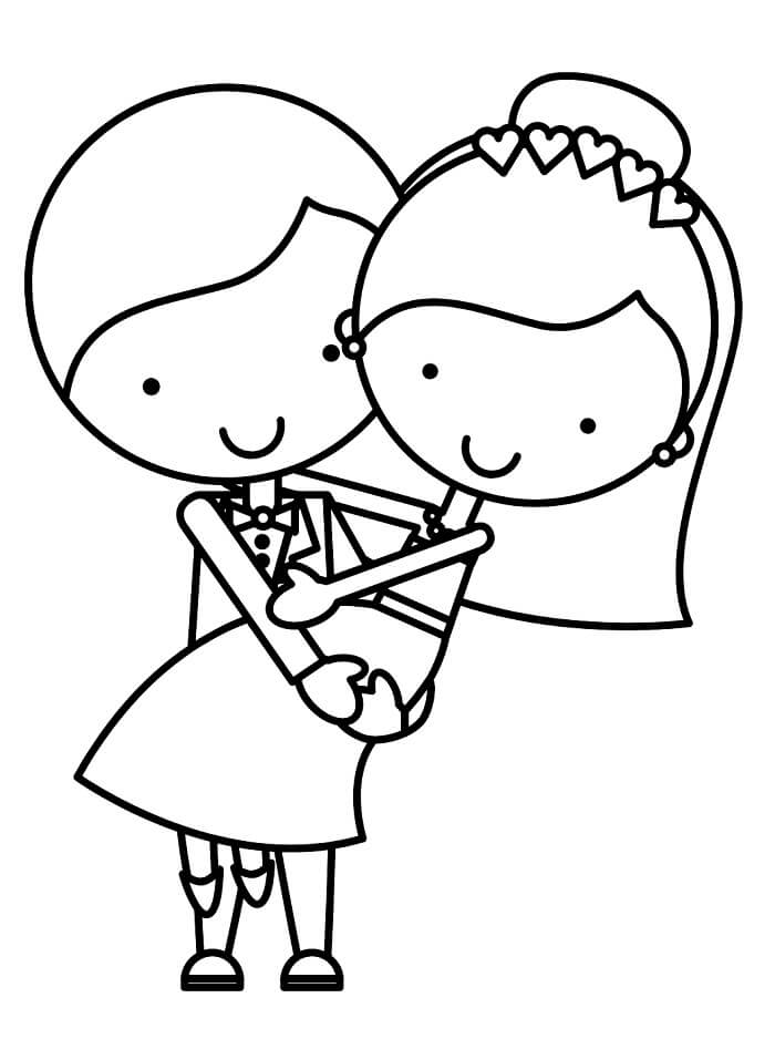 Matrimonio per Bambini di 2 Anni da colorare