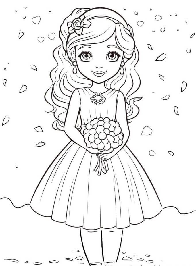 Matrimonio per Bambini di 5 Anni da colorare