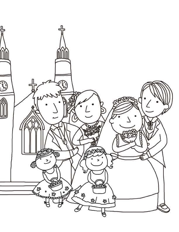 Matrimonio per Bambini da colorare