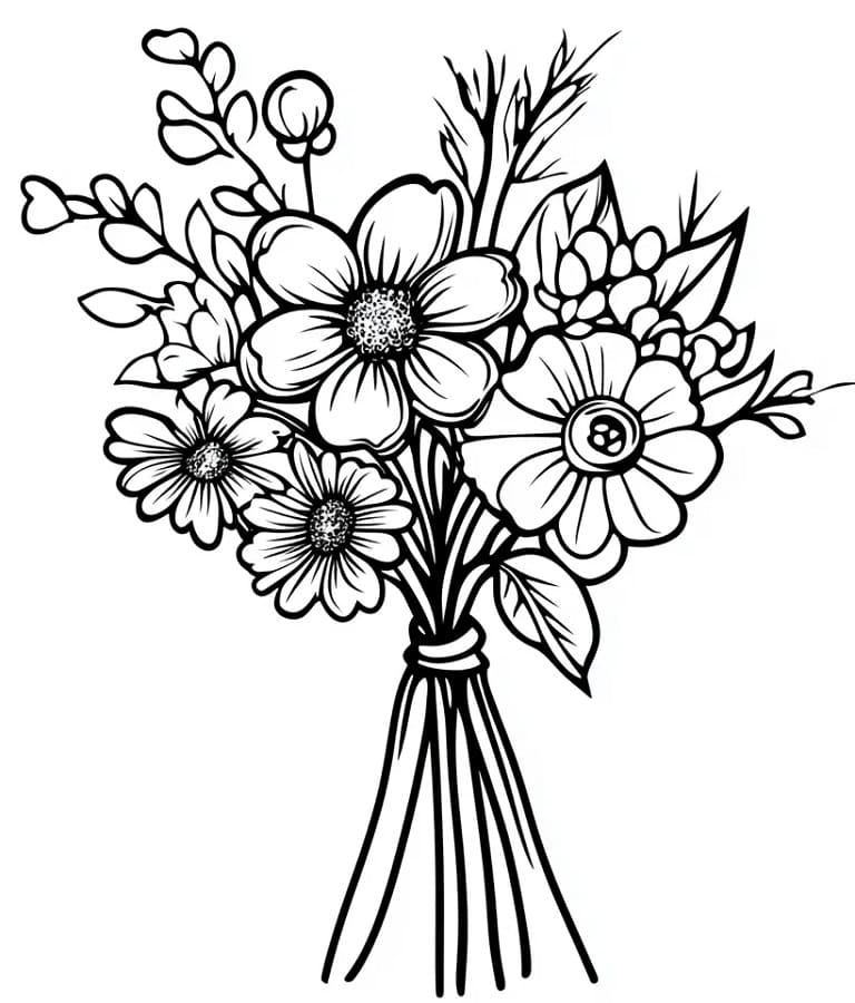 Mazzo di Fiori (1) da colorare