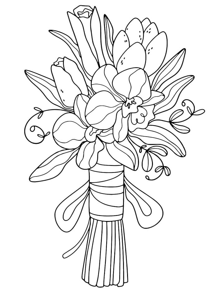 Mazzo di Fiori (12) da colorare