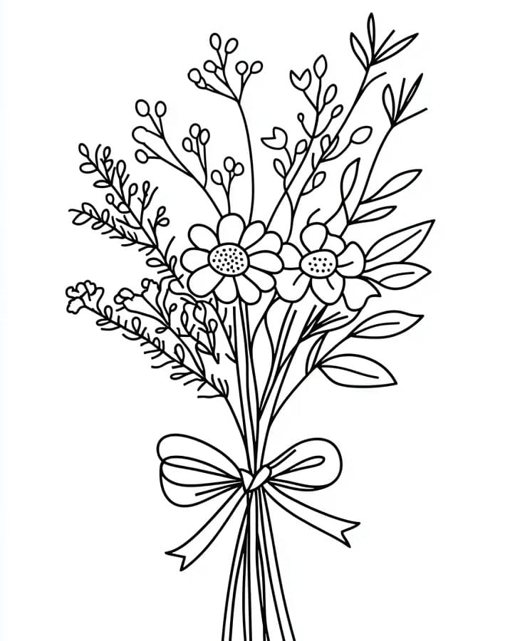 Mazzo di Fiori (2) da colorare