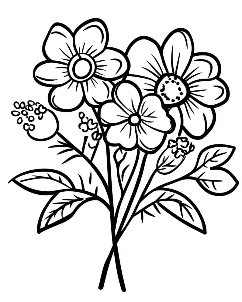 Mazzo di Fiori (3) da colorare