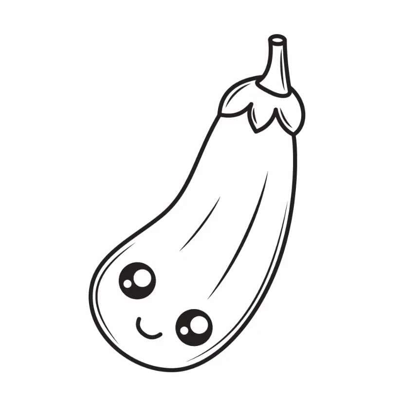 Melanzana Stampabile per Bambini da colorare