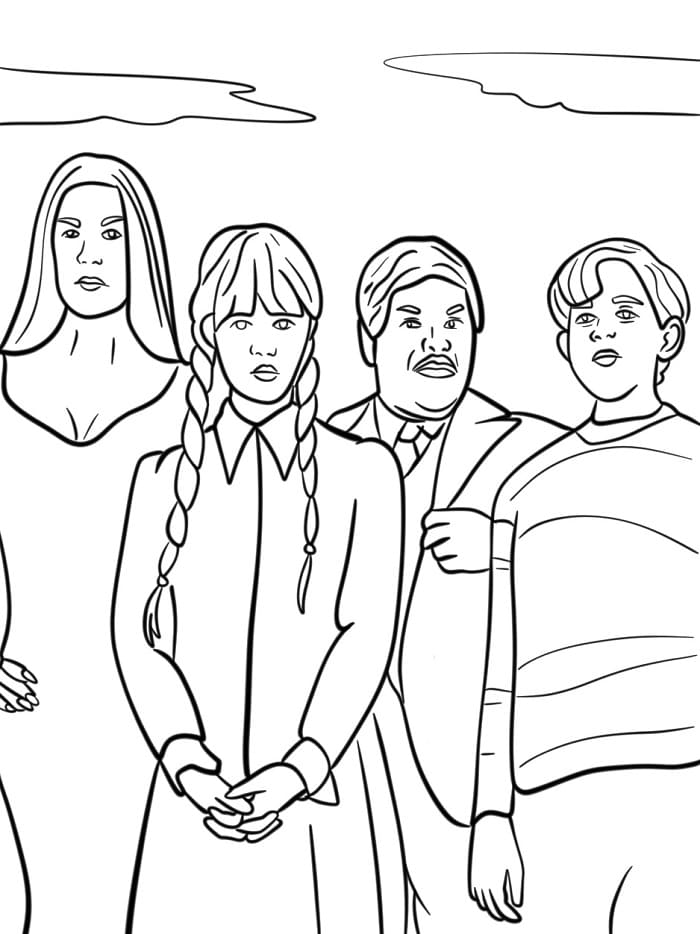 Mercoledì Animata da colorare