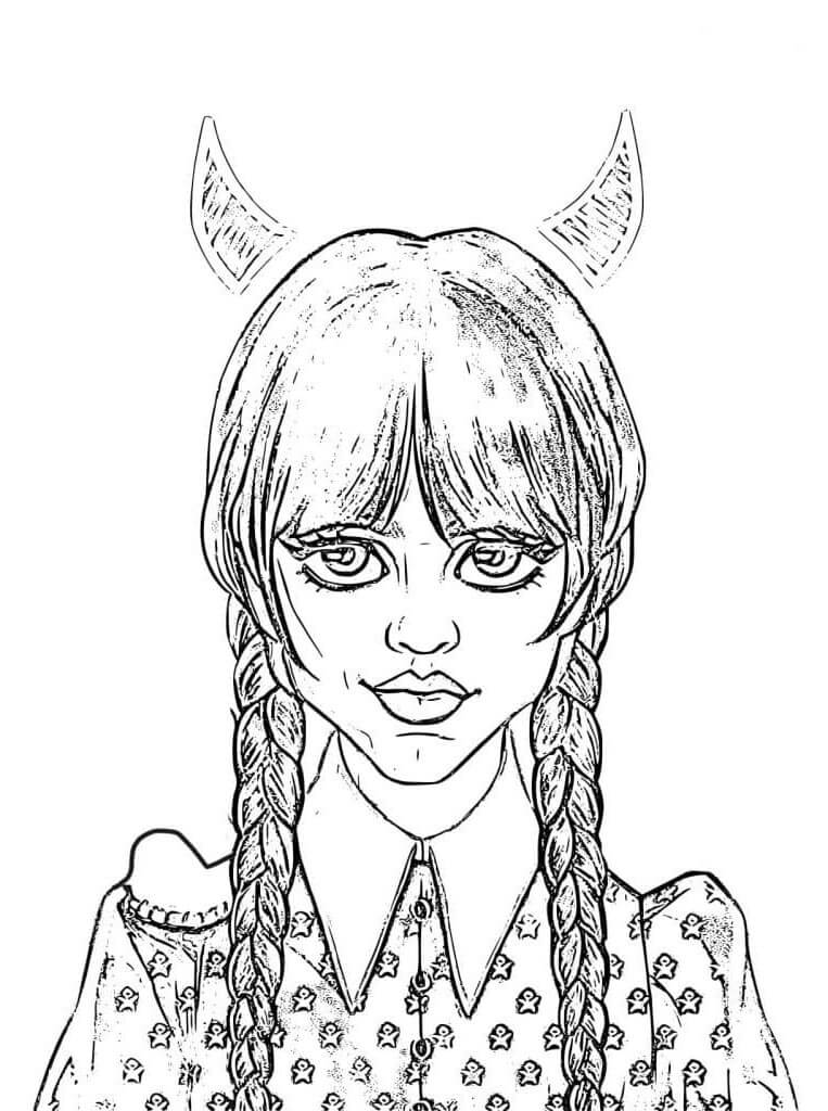 Mercoledì Stampabile Gratis da colorare