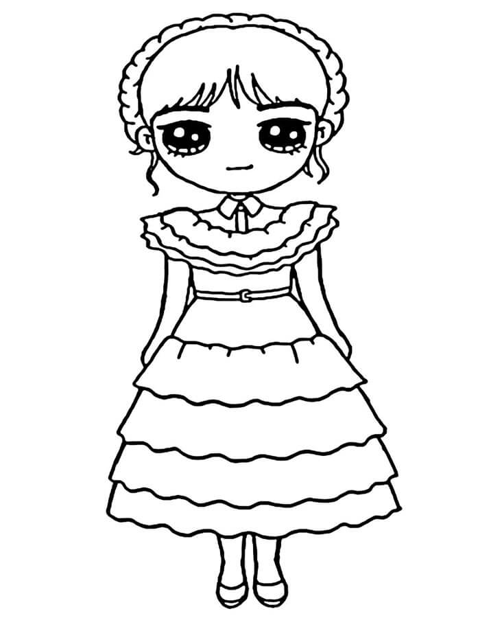 Mercoledì per Bambini di 4 Anni da colorare