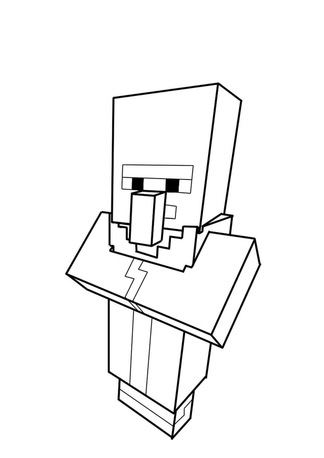 Minecraft Abitante del villaggio da colorare
