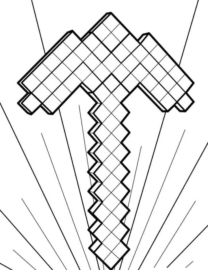 Minecraft Piccone da colorare