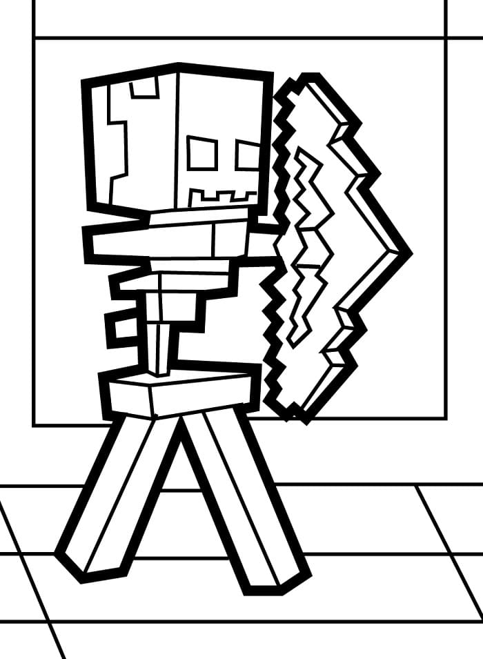Minecraft Scheletro da colorare