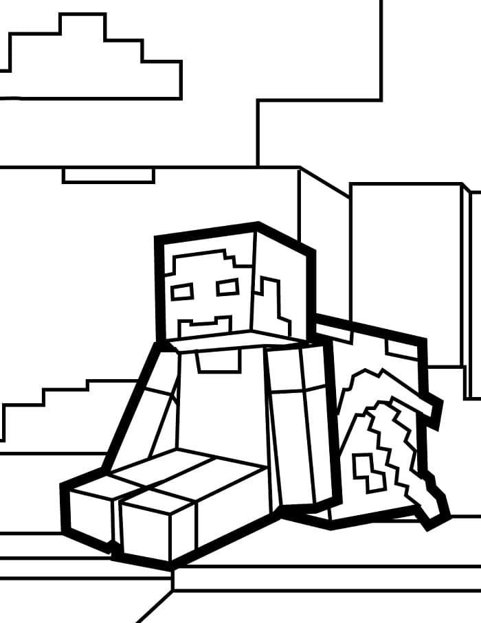 Minecraft Semplice da colorare