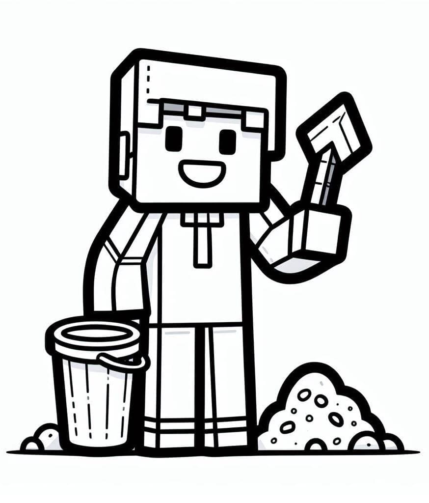 Minecraft Steve da colorare