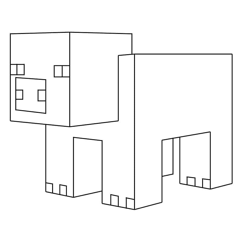 Minecraft maiale da colorare