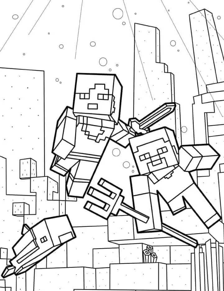 Minecraft per Bambini di 4 Anni da colorare