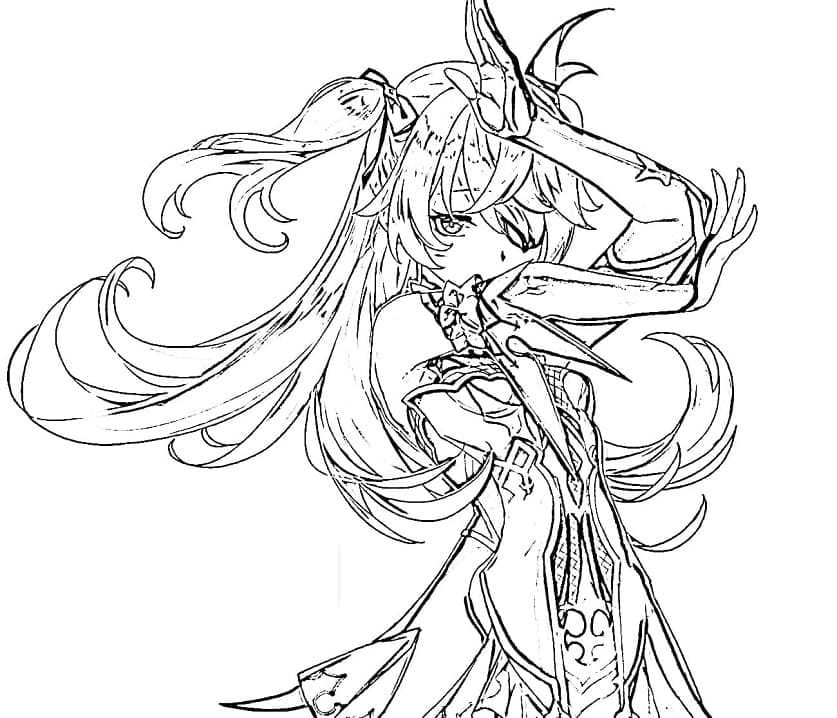 Mona di Genshin Impact da colorare