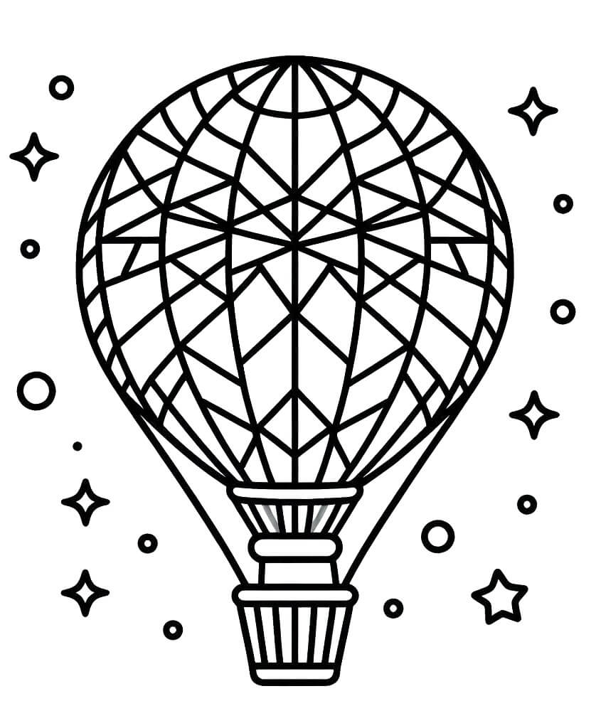 Mongolfiera Gratuito da Stampare da colorare