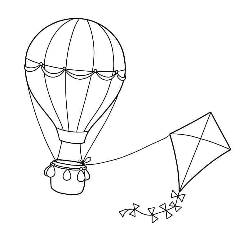 Mongolfiera Semplice da colorare