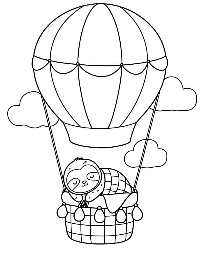 Mongolfiera Stampabile per Bambini da colorare