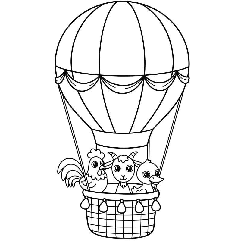 Mongolfiera Stampabile da colorare