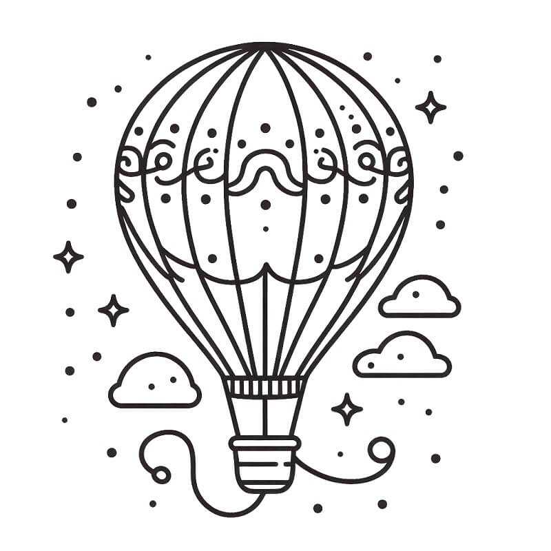 Mongolfiera per Bambini di 3 Anni da colorare
