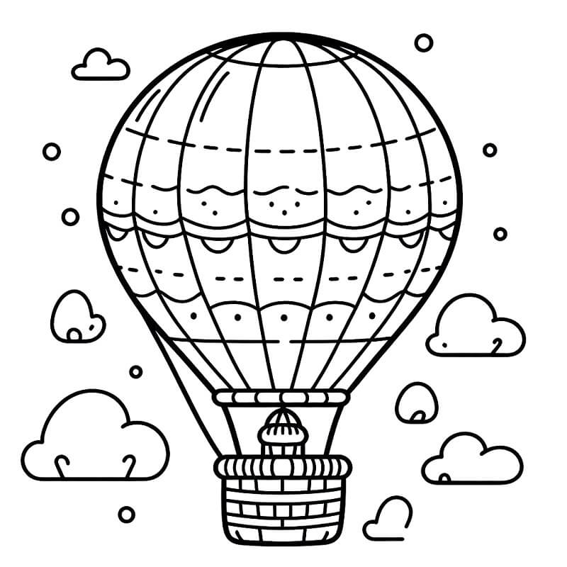 Mongolfiera per Bambini di 4 Anni da colorare