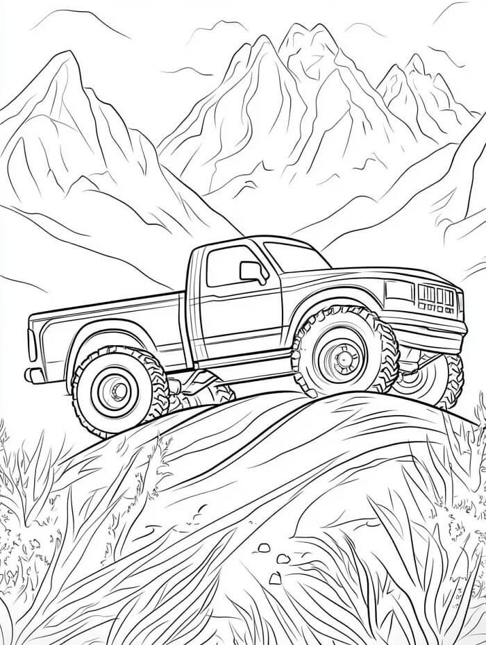 Monster Truck per Bambini di 1 Anno da colorare