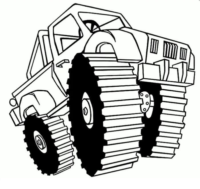 Monster Truck per Bambini di 4 Anni da colorare