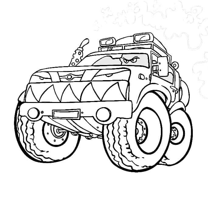 Monster Truck per Bambini di 6 Anni da colorare