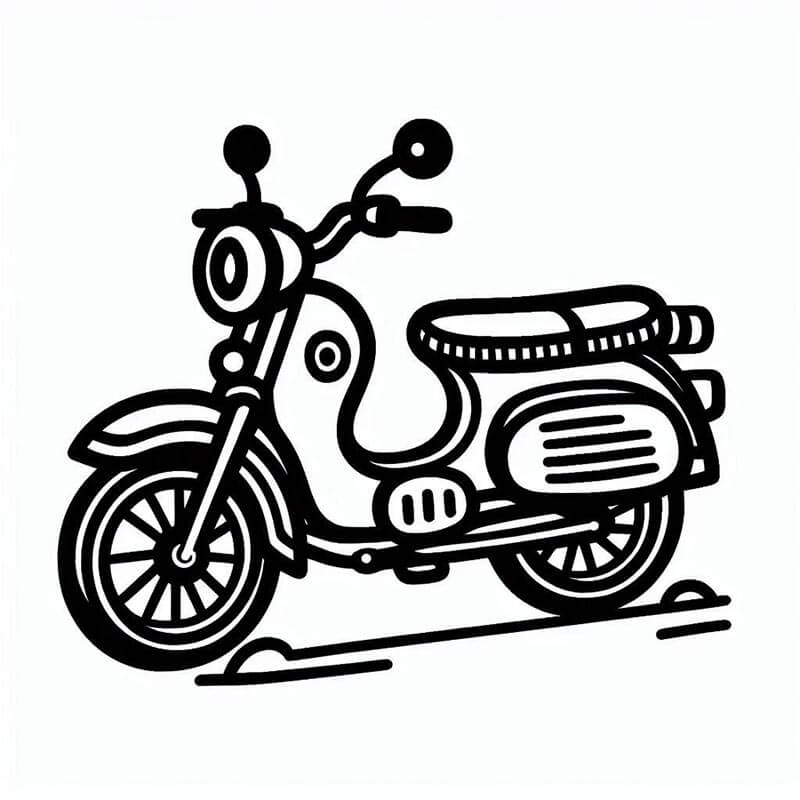 Moto Stampabile per Bambini da colorare