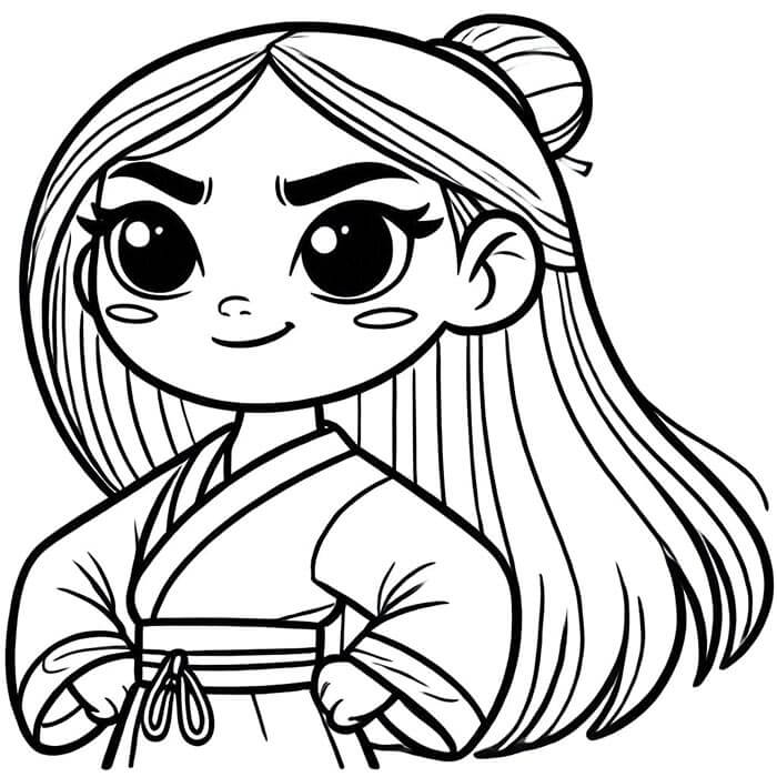 Mulan Gratuita per Bambini da colorare