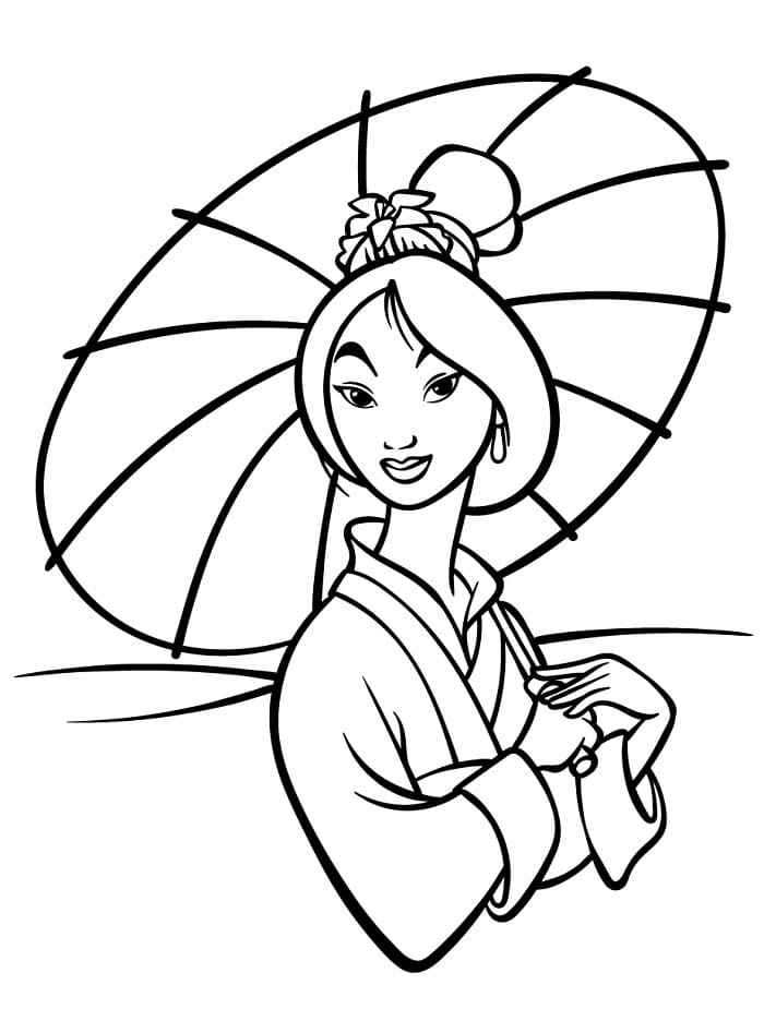 Mulan Molto Carina da colorare