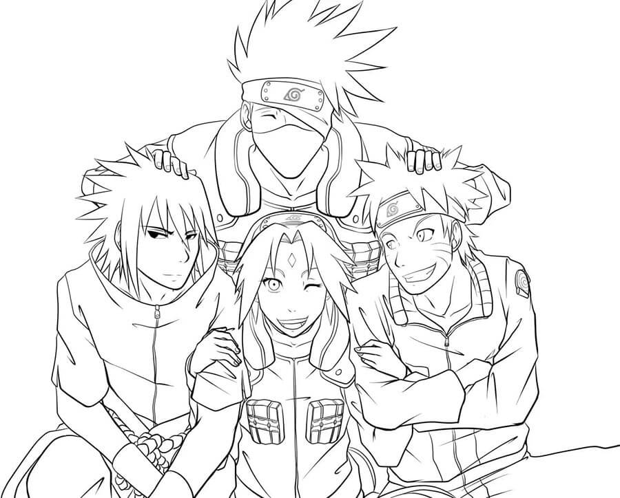 Naruto per Bambini di 5 Anni da colorare