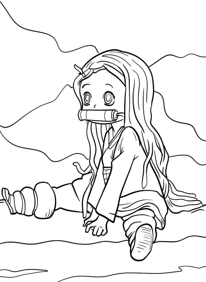 Nezuko Anime da colorare