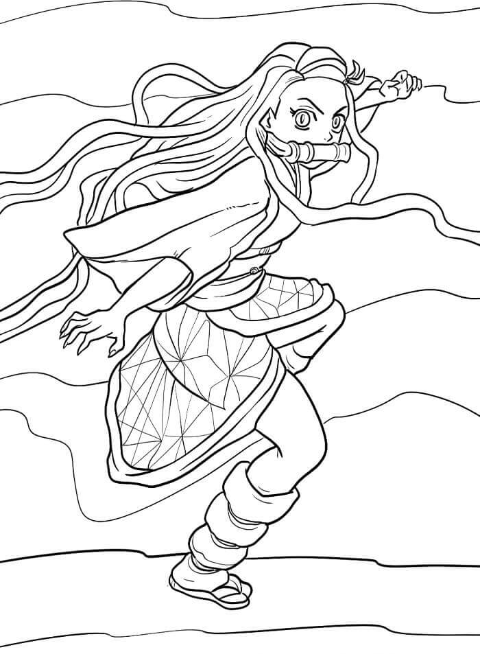 Nezuko Molto Carina da colorare