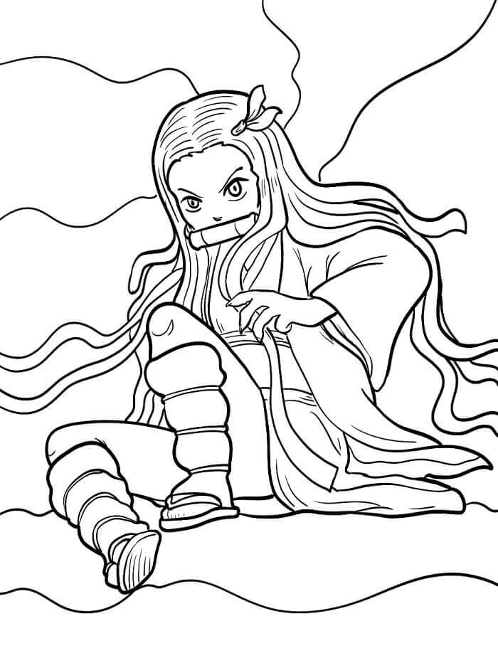 Nezuko in Demon Slayer da colorare