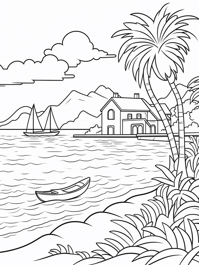 Paesaggio Fantastico da colorare