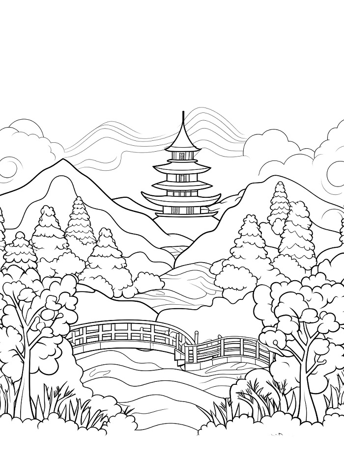 Paesaggio Meraviglioso da colorare