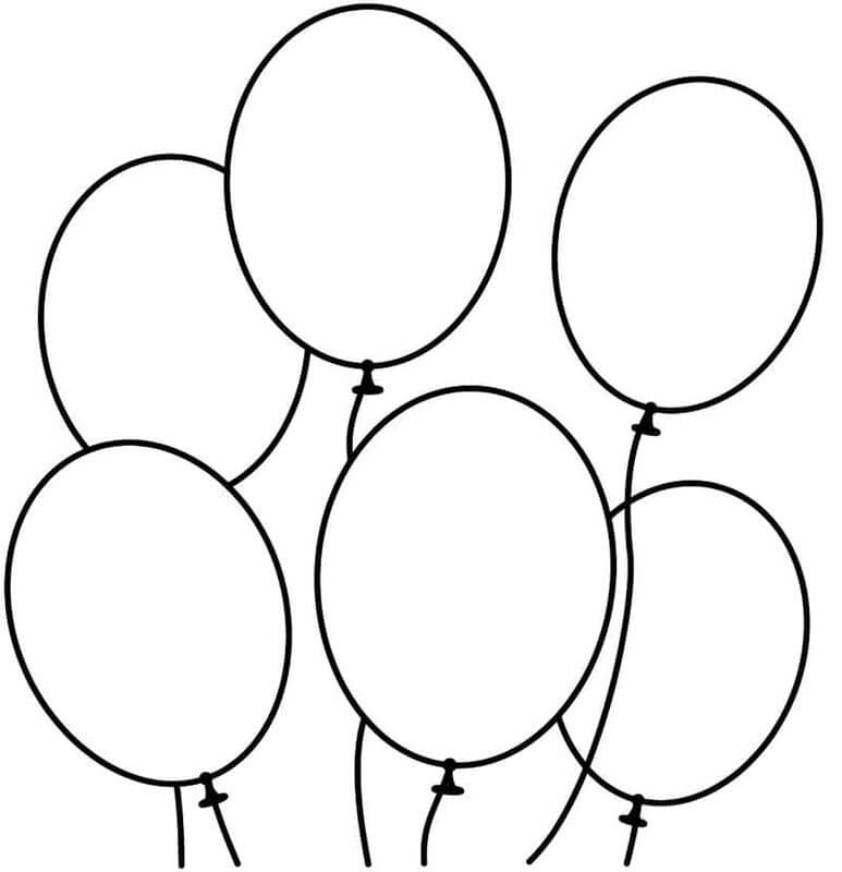 Palloncino per Bambini di 5 Anni da colorare