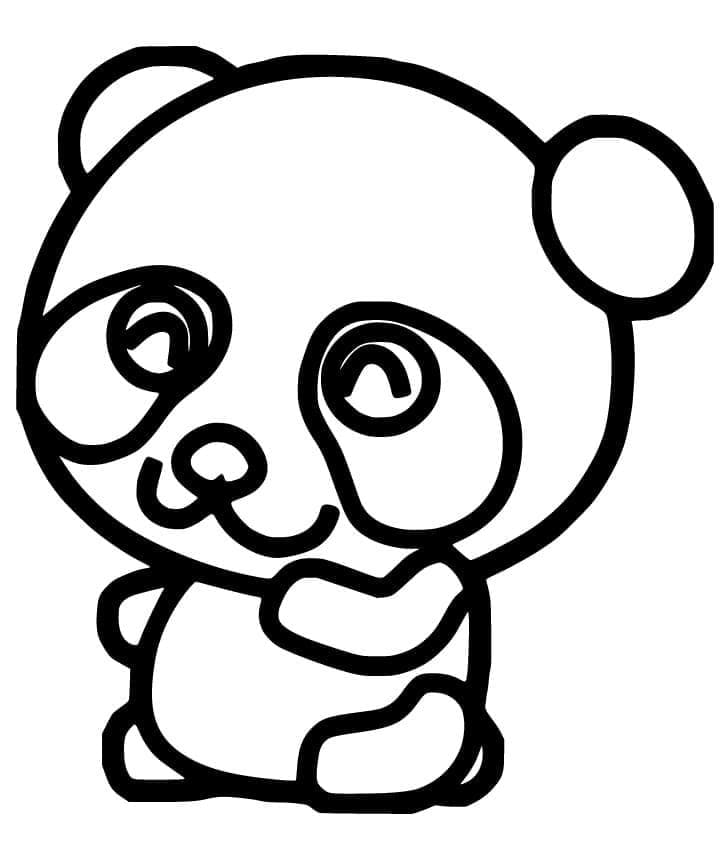 Panda Facile da colorare