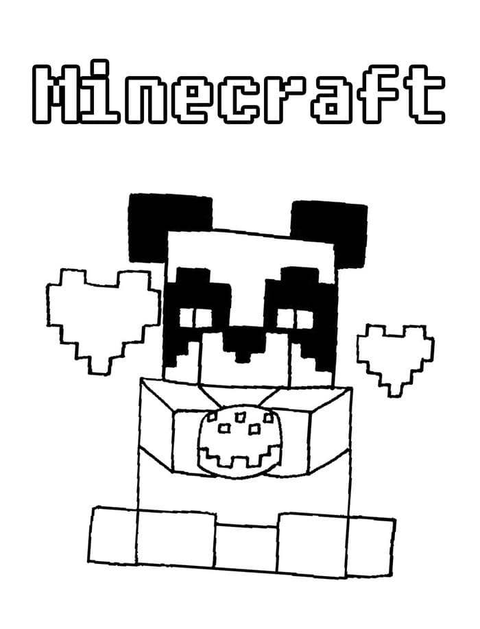 Panda Minecraft da colorare
