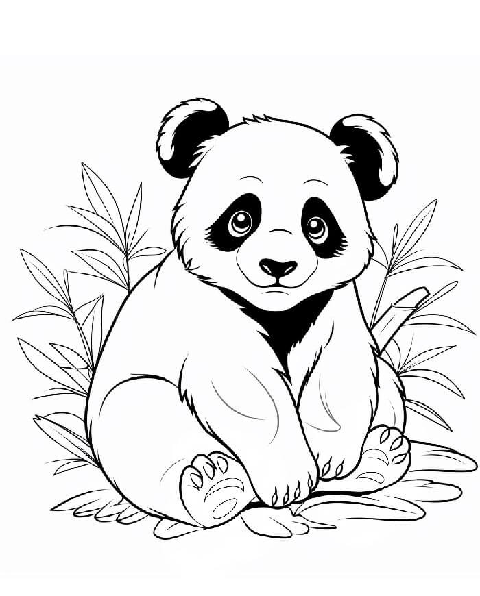 Panda per Bambini di 5 Anni da colorare