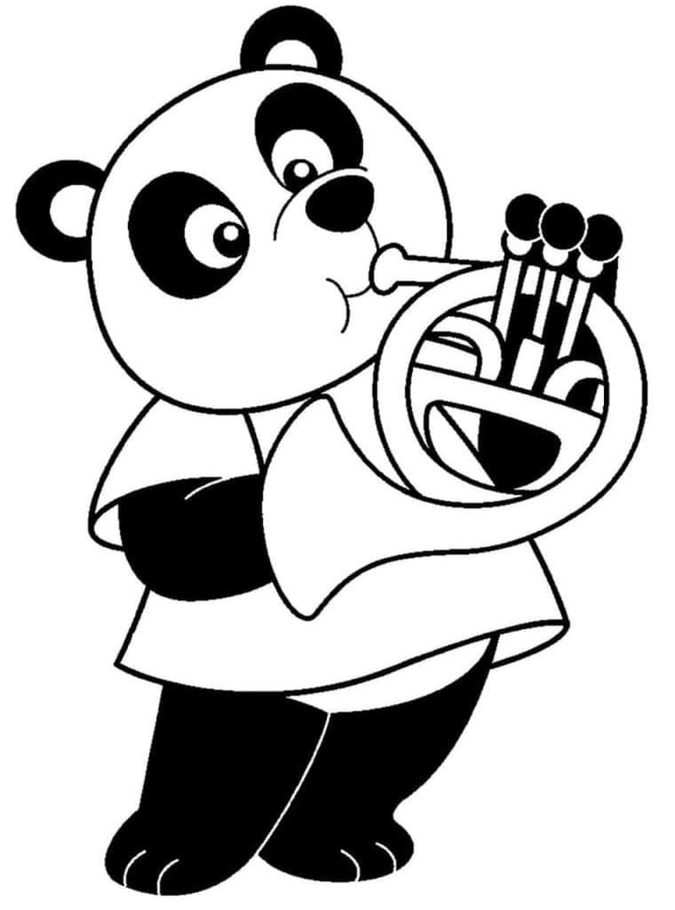 Panda suona la musica da colorare