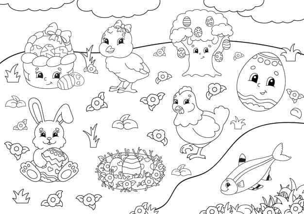 Pasqua Carina da colorare