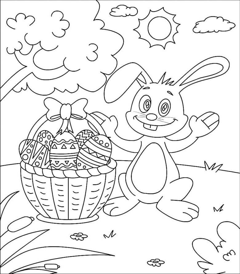 Pasqua per Bambini di 1 Anno da colorare