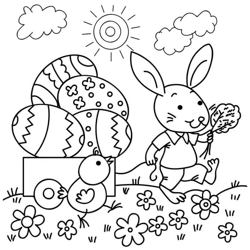 Pasqua per Bambini di 5 Anni da colorare
