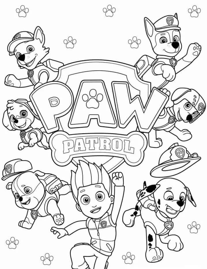 Paw Patrol per Bambini di 5 Anni da colorare