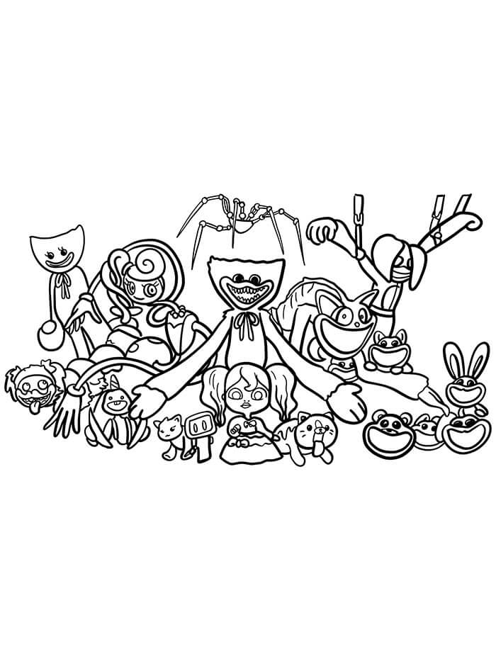 Personaggi da Poppy Playtime da colorare