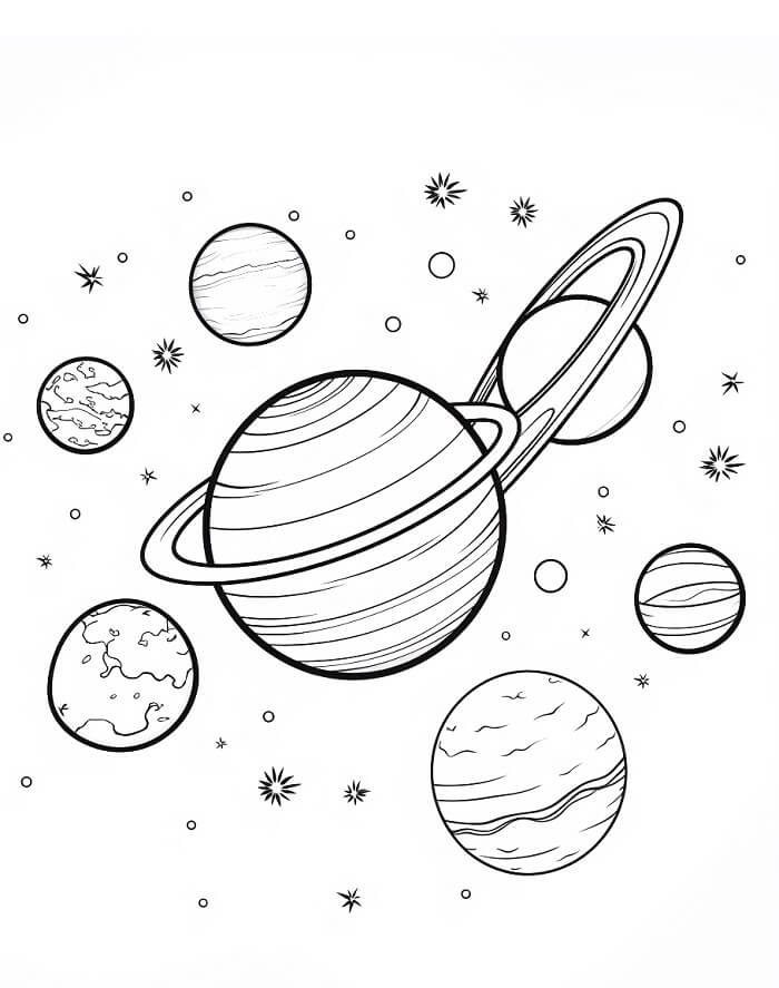 Pianeta per Ragazzini di 2 Anni da colorare